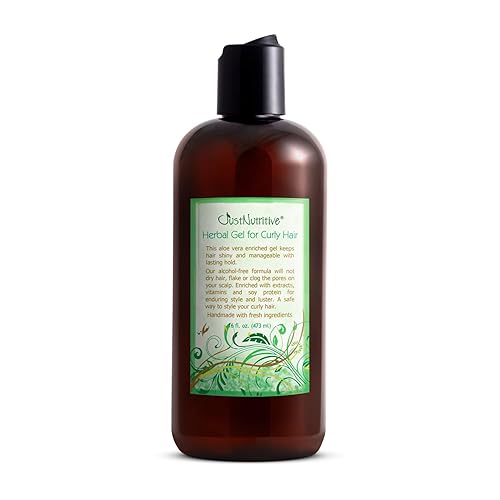 Just Nutritive Herbal Gel for Curly Hair | Frizzy Hair Styling and Conditioning Gel | 16 Oz