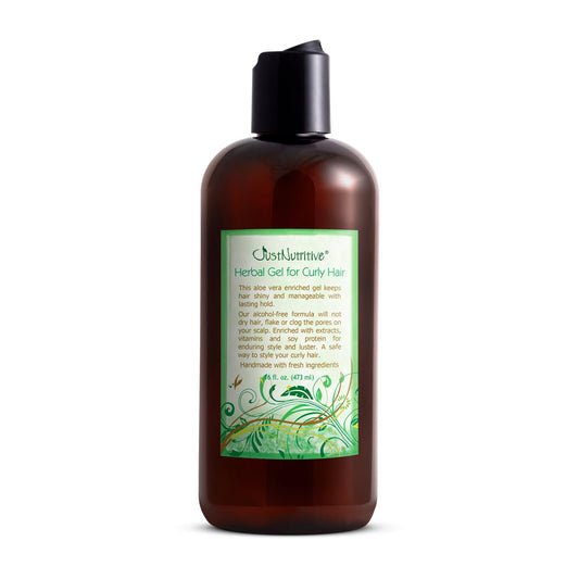 Just Nutritive Herbal Gel for Curly Hair | Frizzy Hair Styling and Conditioning Gel | 16 Oz