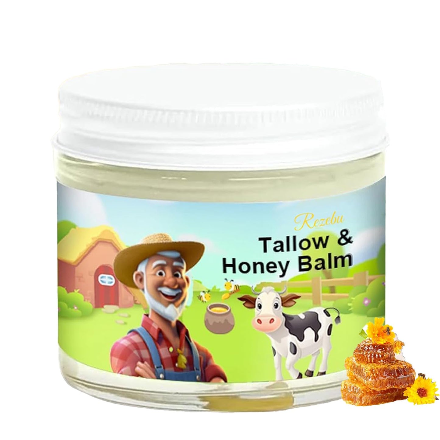 Rezebu Tallow and Honey Balm, Beef Tallow for Skin, Tallow Face Moisturizer Beauty and Personal Care Rezebu