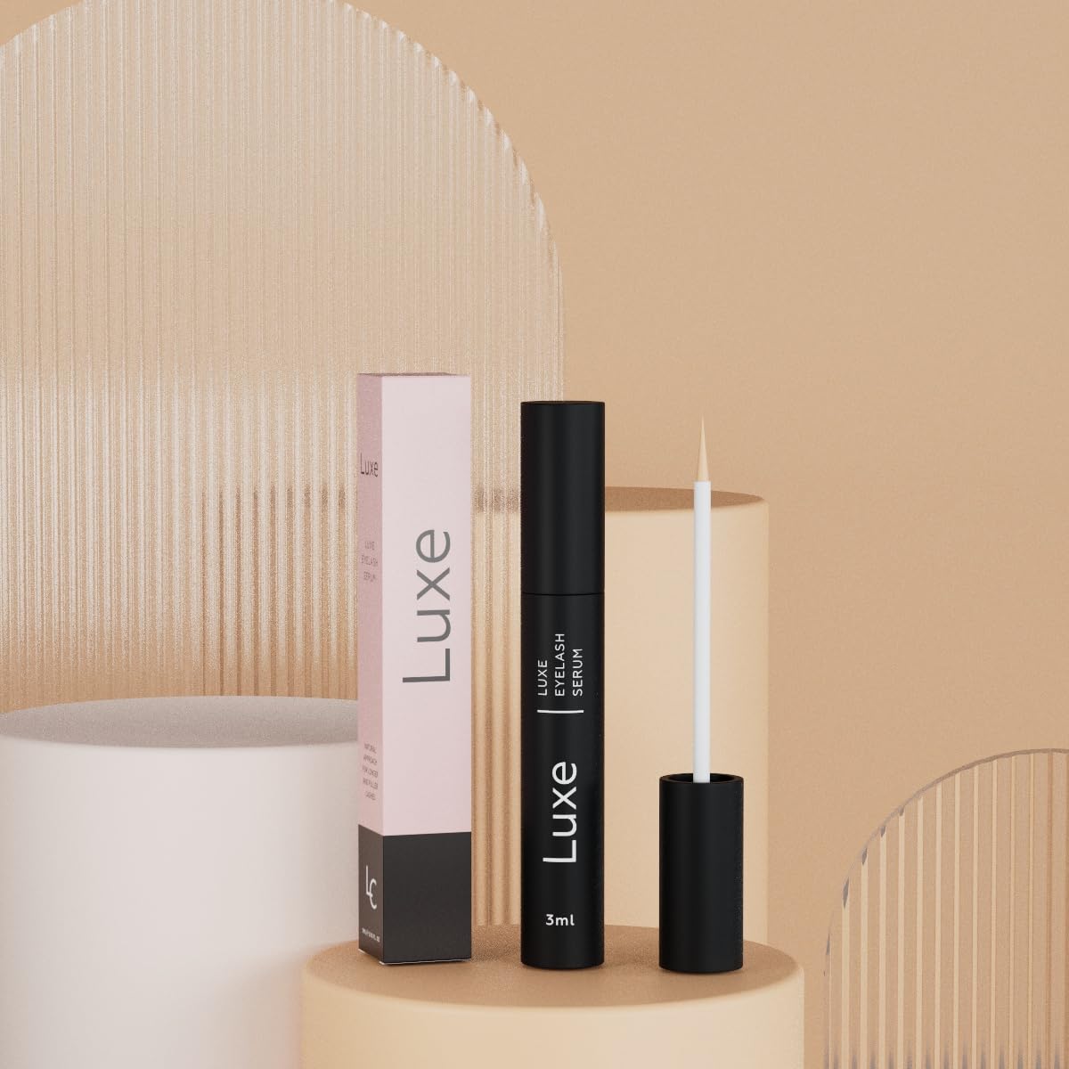 Luxe Cosmetics Eyelash Serum (3mL) Eyelash Growth Serum for Thicker, Longer & Fuller Lashes - Premium Lash Growth, Volume Lashes - Visible Results