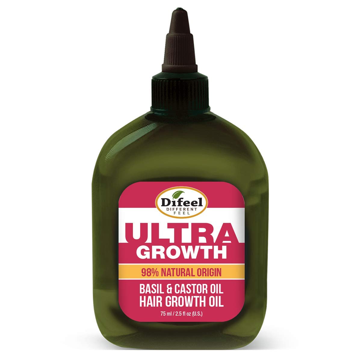 Difeel Ultra Hair Growth Oil Infused with Basil and Castor Oil 2.5 ounce