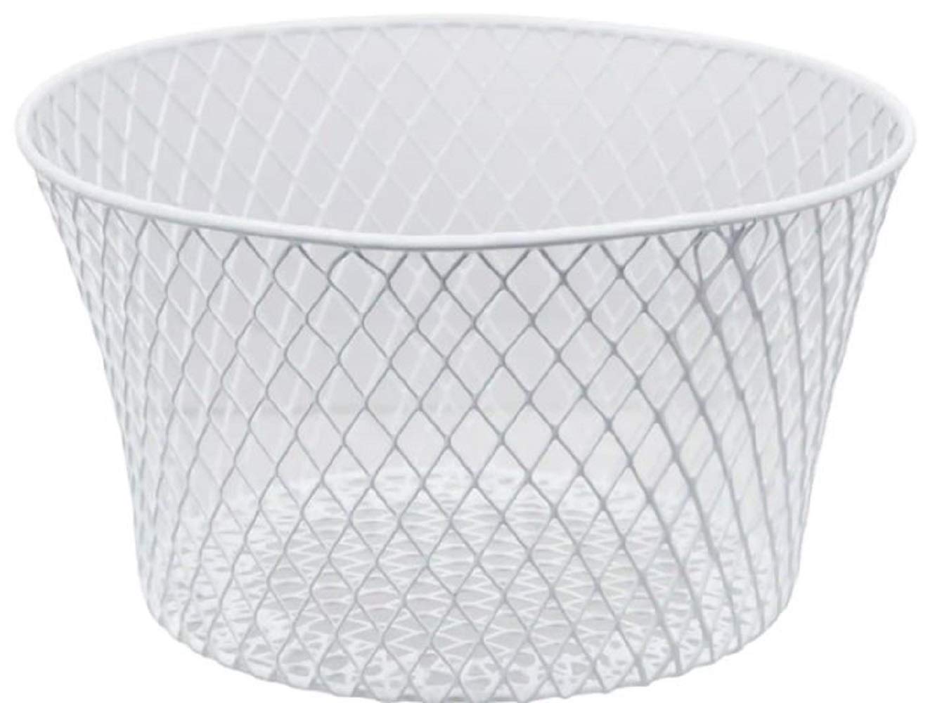 Small Metal Rectangular, Oval and Round Wire Baskets with Handles, Black and White, 4-ct Sets (Round White Without Handles)