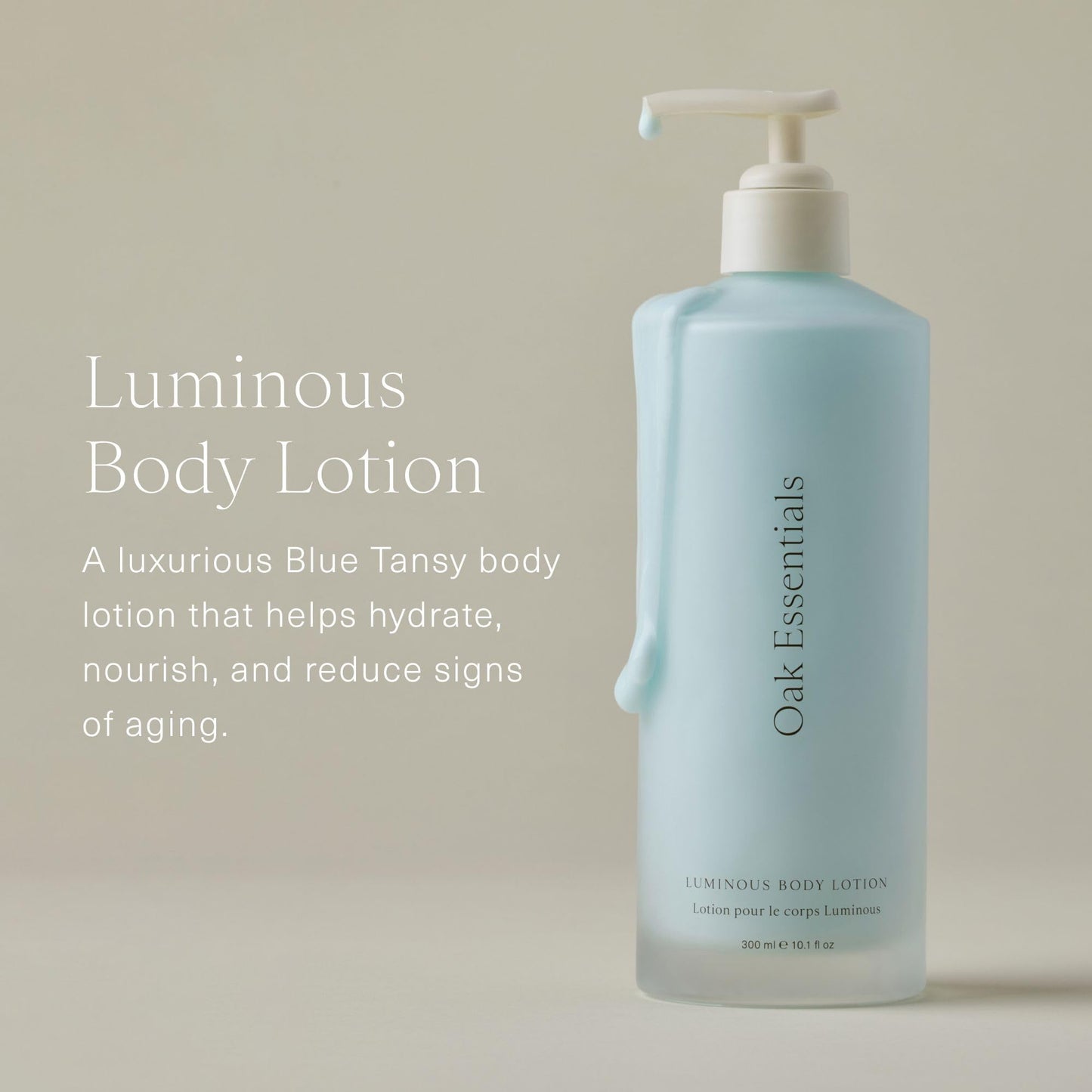 Oak Essentials Luminous Body Lotion, Hydrating Body Lotion for Women with Blue Tansy, Rose Oil, Shea Butter and Coconut Oil, Lightweight Moisturizer