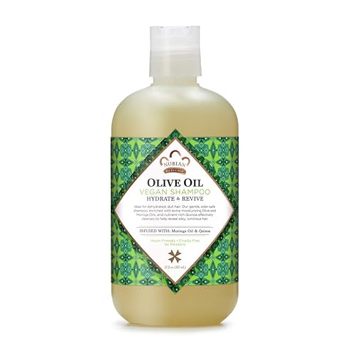 Nubian Heritage Shampoo for Dry Hair Olive Oil Hydrate and Revive 12 oz