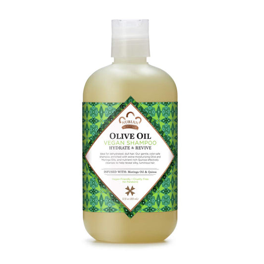 Nubian Heritage Shampoo for Dry Hair Olive Oil Hydrate and Revive 12 oz