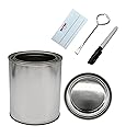 Blysk Empty Paint Cans with Lids - Quart/32 oz Unlined Containers for Paint, Solvents, Crafts & DIY, Can opener, Marker and Labels included 6 Pack