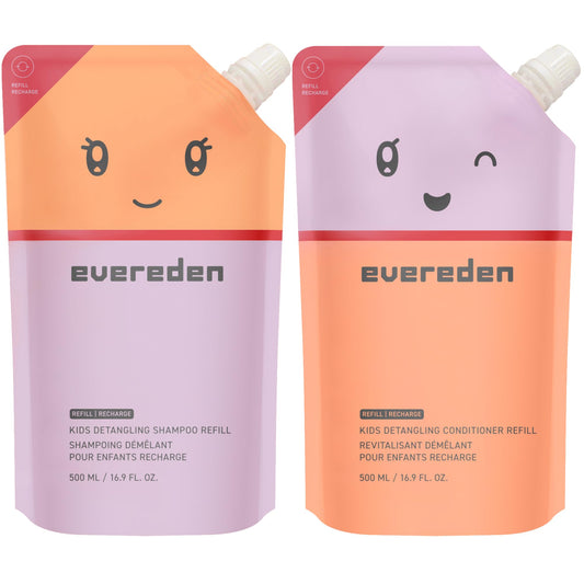 Evereden Kids Shampoo & Conditioner Refills | Dermatologist-Tested, EWG Verified, No Silicones | Detangling Haircare with Plant Protein Peptides Beauty & Personal Care Evereden