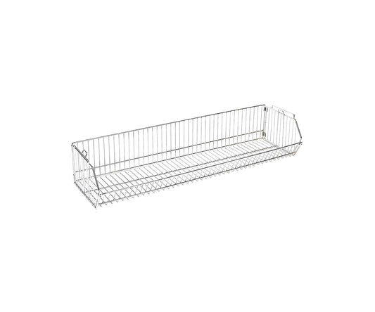 Quantum Storage Systems 1448BC Modular Stacking Basket, Chrome Finish, 14" W x 48" L x 9" H