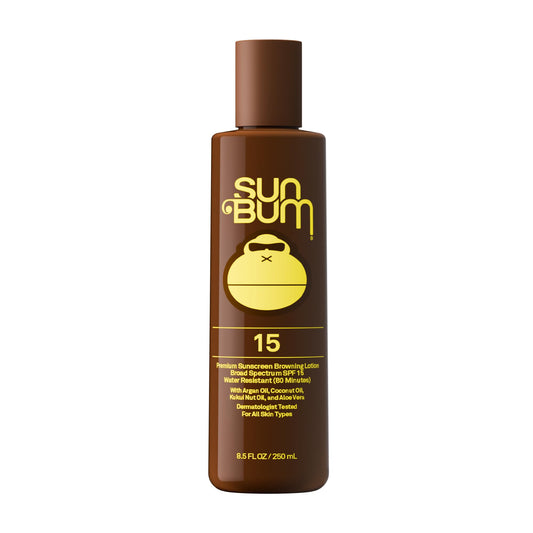 Sun Bum SPF 15 Browning Body Lotion - Water-Resistant Broad Spectrum Moisturizing Tanning Lotion with Vitamin E - Hawaii 104 Act Compliant (Made