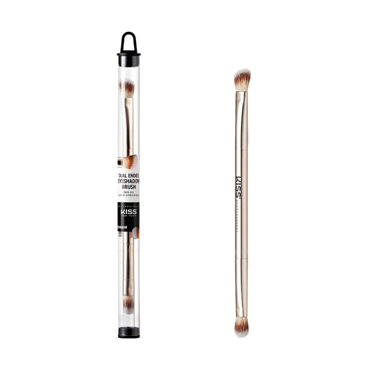 KISS NEW YORK Professional Dual Ended Eyeshadow Brush, Angled & Large Brush for Precise Shaping, Smudging Eyeshadow Application, Blending & Set Target Beauty & Personal Care Kiss