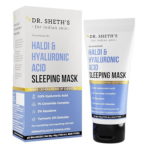 Dr. Sheth's Turmeric & Hyaluronic Acid Sleeping Gel Face Mask | Hydrates & Plumps skin | Soothes & Repairs Tired Skin | Anti Dullness Sleep Mask |