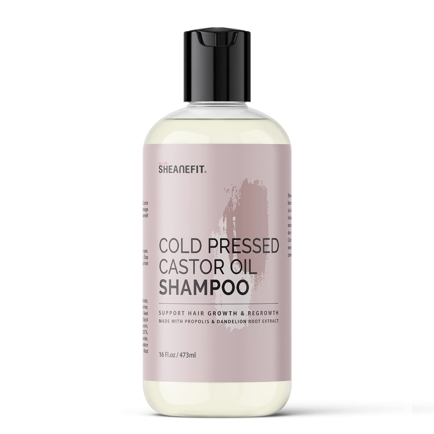 Sheanefit Cold Pressed Castor Oil Daily Shampoo Conditioner 16oz Set Support Hair Growth Nourish Strengthen Hair (Castor Oil Shampoo - 16oz)