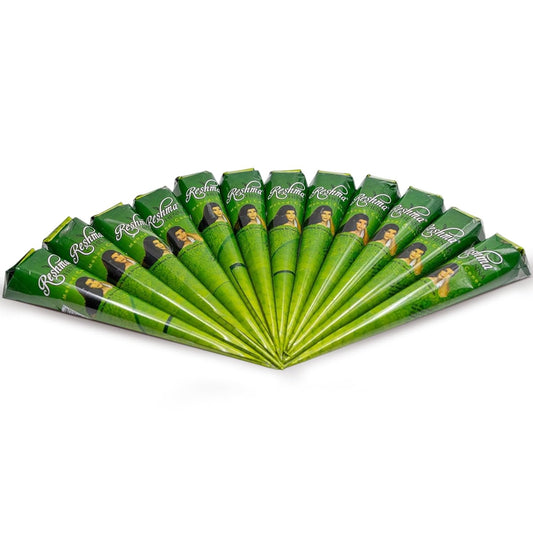 Reshma Beauty 12 Pack of Rajasthani Jumbo Henna Cones for Hair, 50g Each-Almost Double the Size of Regular Cones, 100% Natural Ready-to-Use Henna