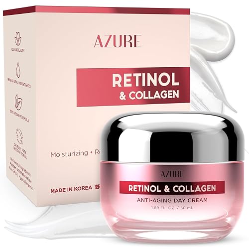 Azure Cosmetics Retinol & Collagen Moisturizer For Face - Dermatologist Tested, Anti-Aging - Skin Tightening, Fine Lines and Wrinkles Treatment Face