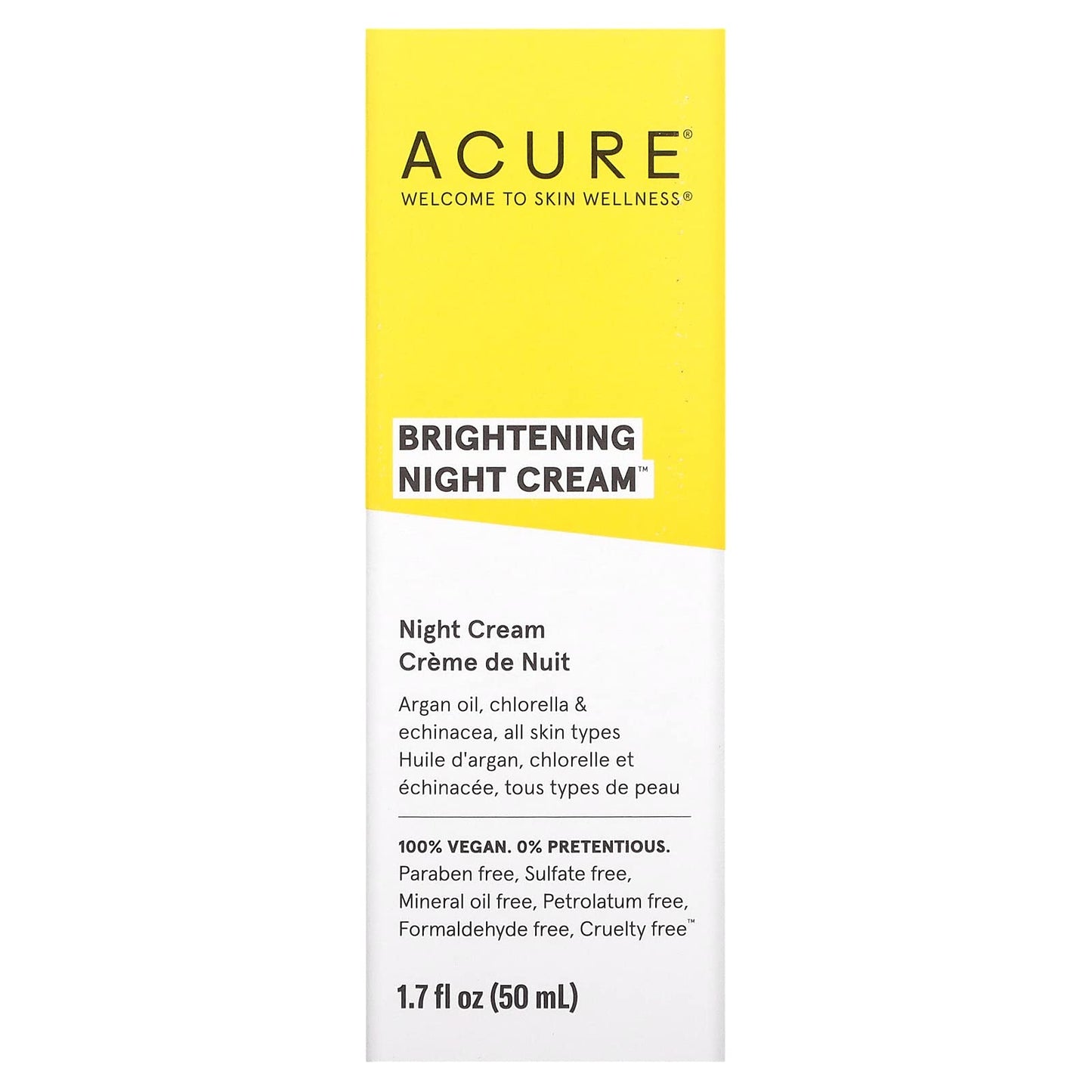 Acure Brightening Night Cream, 1.7 fl oz (50 ml) (Pack of 2)
