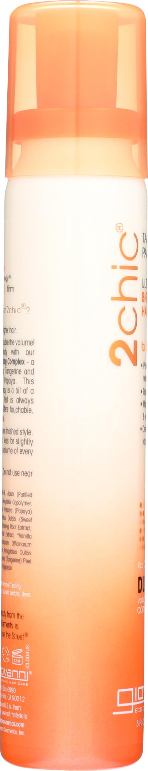GIOVANNI 2chic Ultra-Volume Big-Body Hair Spray - Daily Volumizing Formula with Papaya & Tangerine Butter, Promotes Weightless Control for Fine Limp