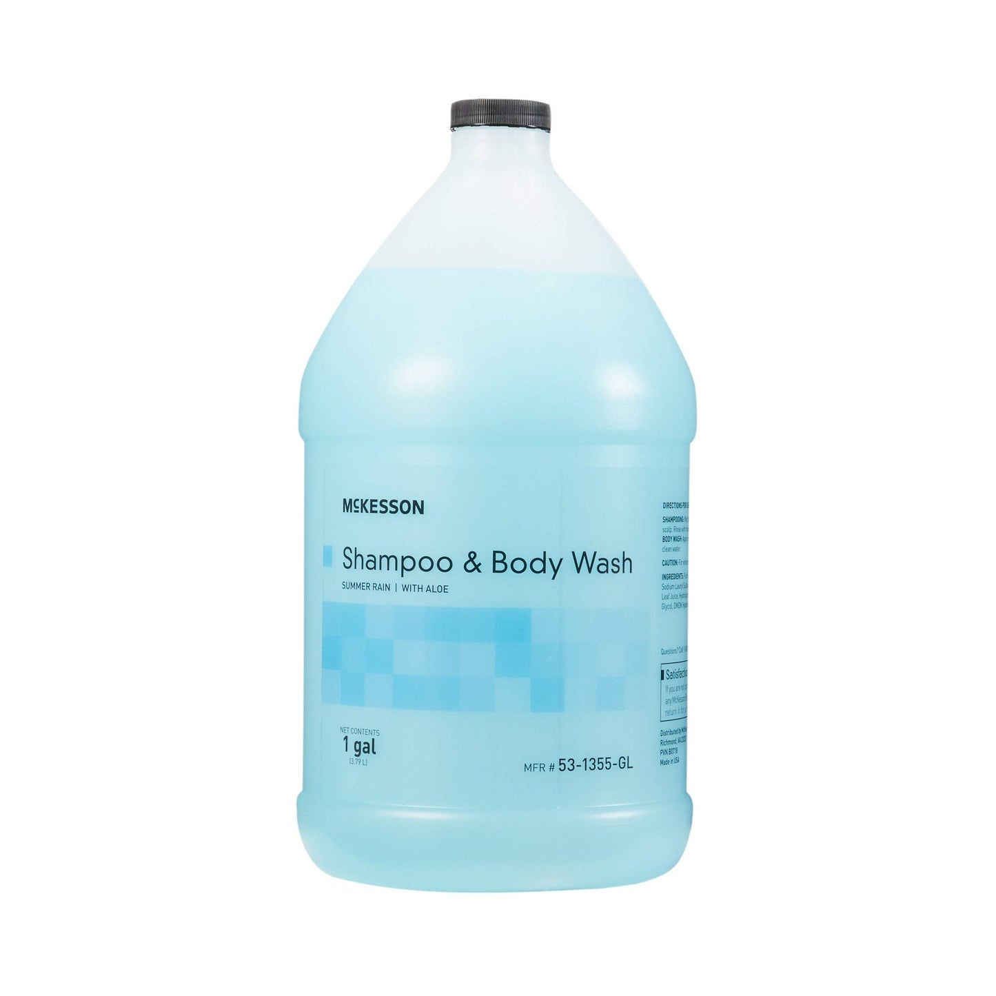 McKesson Body Wash and Shampoo - 1 Gallon Bulk Refill Full Body Wash with Aloe, Summer Rain Scent - Sensitive Skin & Hair 2?in?1