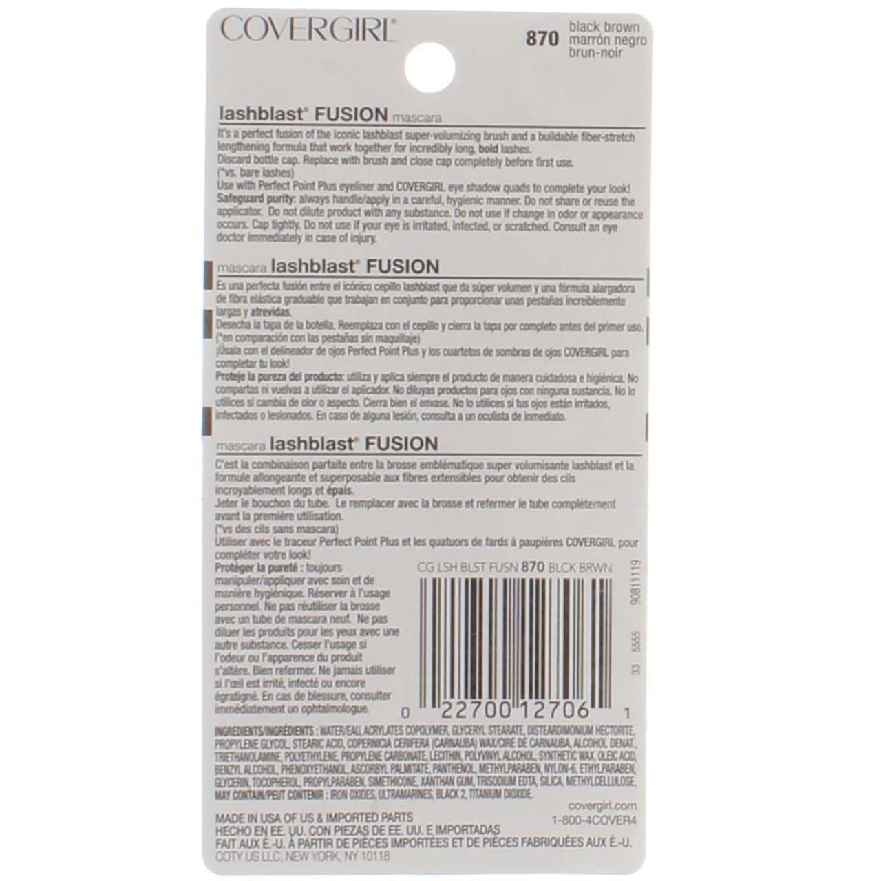 CoverGirl Lashblast Fusion Mascara - Black Brown (870) - 2 pk
