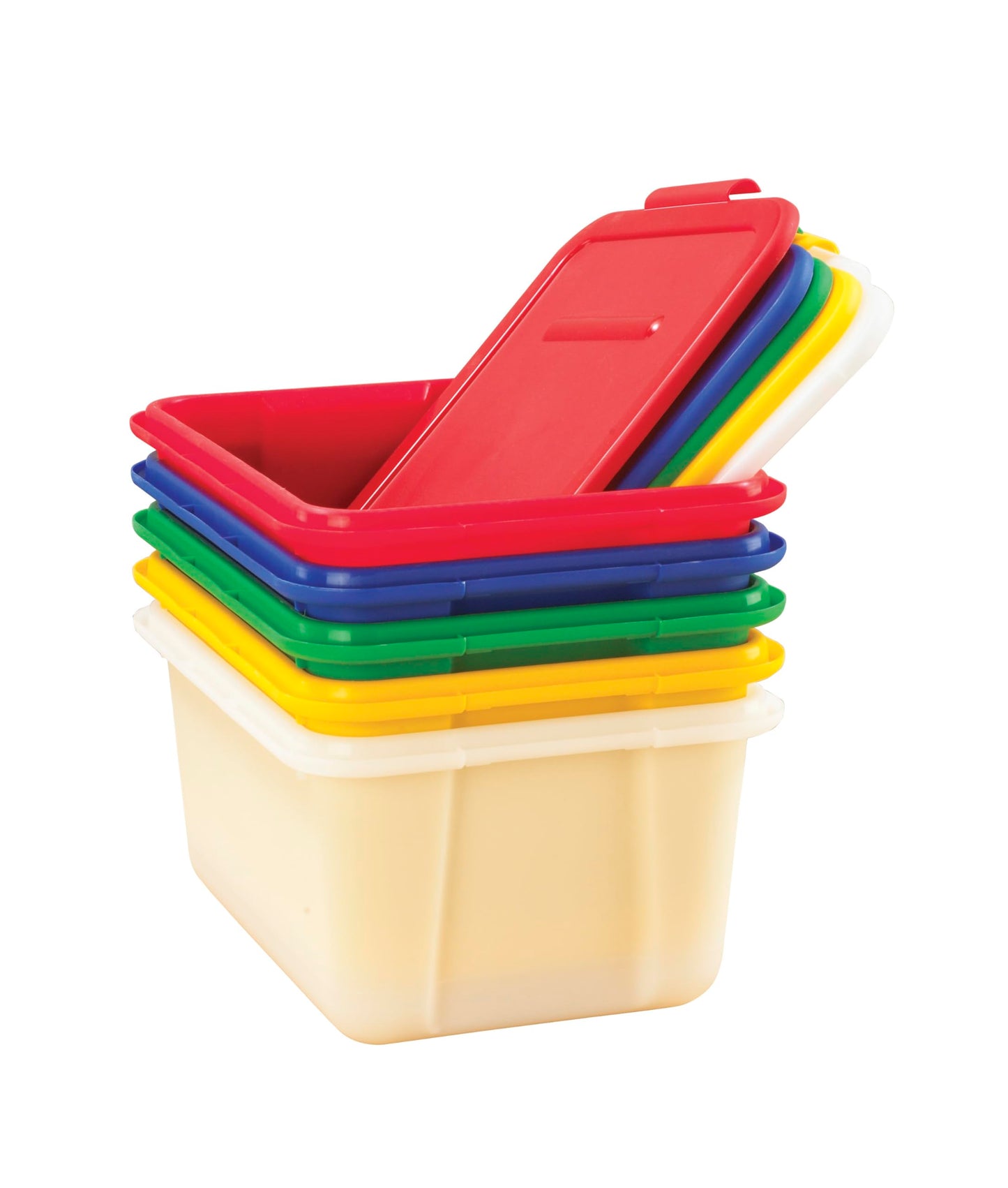 School Smart Storage Bin with Non-Snap Lid, 15 Quart, Red