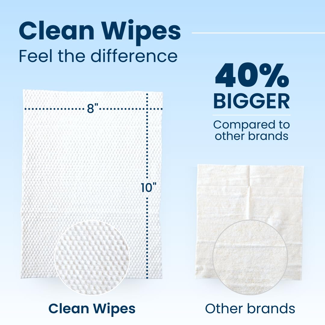 Clean Skin Club Clean Wipes, XL Makeup Remover Face Wipes, Textured Cleansing Facial Wipes for Sensitive Skin, Hypoallergenic, Fragrance-Free, Vegan