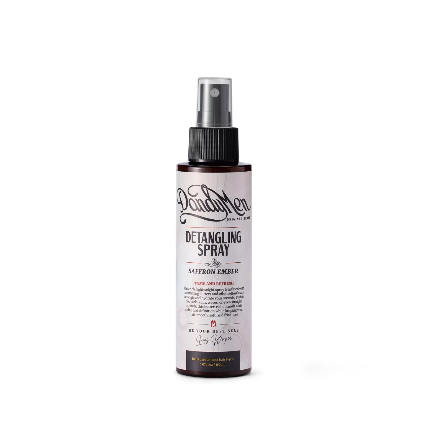DandyMen Detangling Spray for Men - Leave-In for Curly, Wavy & Textured Hair - Softens & Smooths - 5.7 oz