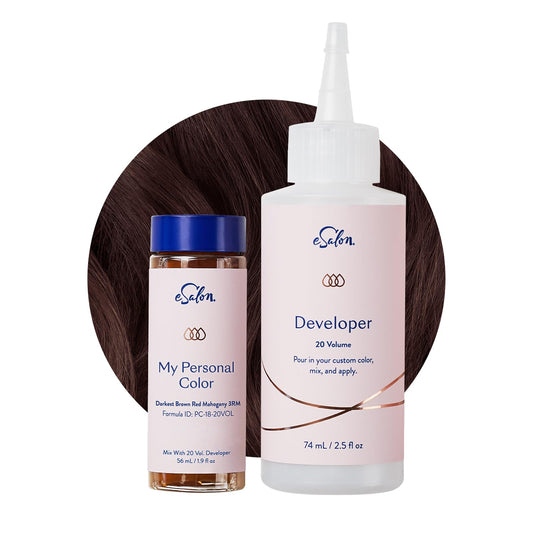 eSalon Permanent Hair Color & Dye Kit - Darkest Brown Red Mahogany - Personal Colorist for Up To 100% Gray Coverage, All Hair Types Beauty & Personal Care eSalon