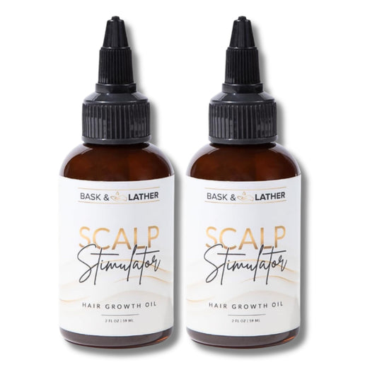 Bask & Lather Scalp Stimulator Hair Growth Oil, Cold Pressed Oils Including Mint and Rosemary Oil for Hair Growth, Grapeseed Oil, Organic Natural