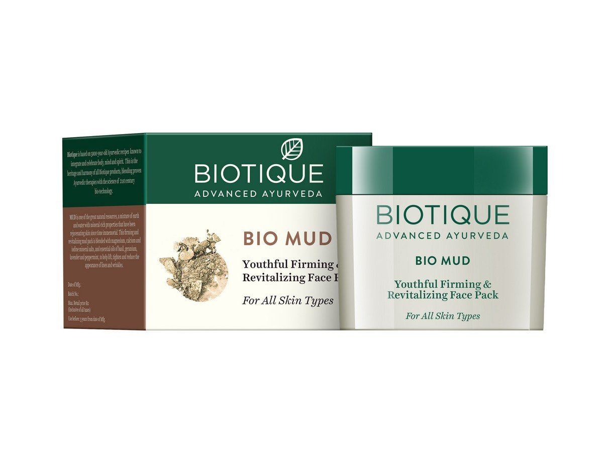 Biotique Bio Mud Youthful Firming & revitalizing Face Pack 75 gm I For all Skin Type I For Firming And Revitalizing Skin I Reduces Fine Lines
