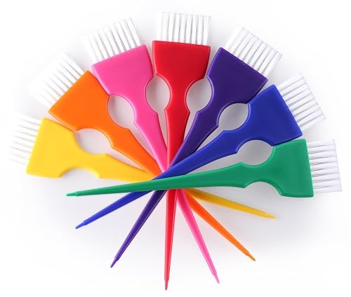 PERFEHAIR Hair Dye Brush Kit Coloring Tint Applicator Brushes Set-7 Rainbow Colors