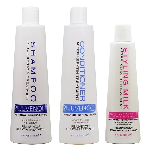 Rejuvenol After Keratin Treatment Shampoo & Conditioner 24oz + Styling Milk 10oz "Combo"