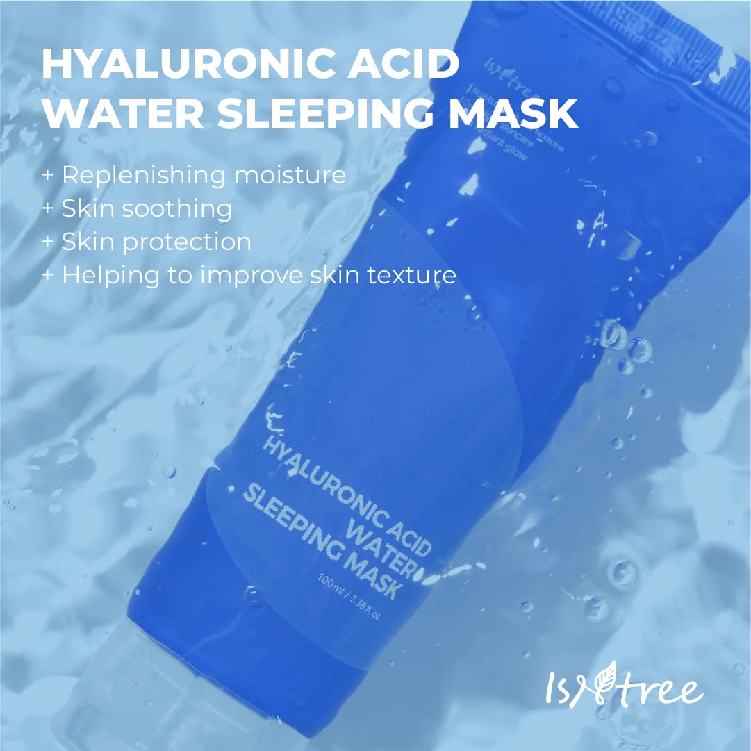IsNtree Hyaluronic Acid Water Sleeping Mask 100ml 3.38 fl.oz | Moisturizing gel texture | Overnight skincare | Gives radiant glow