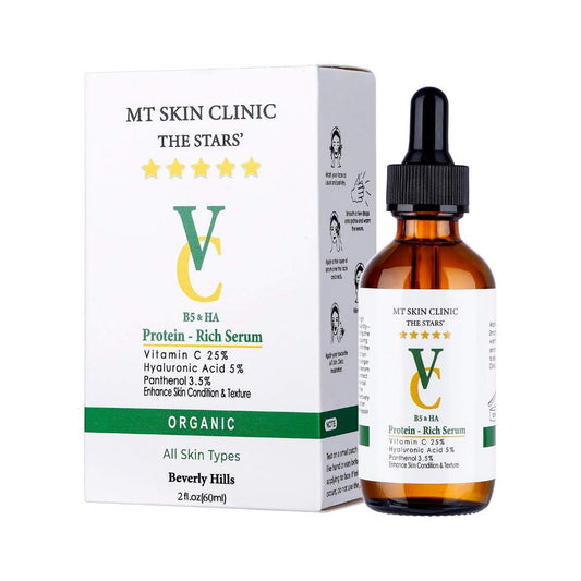 MT Skin Clinic Pro Advanced Hyaluronic Acid Serum for Face, Glow+ Antioxidant Protein-Rich Face Lift Serum with Vitamin C, Niacinamide and B5 for Dry