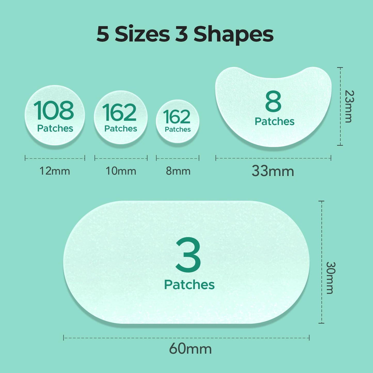 TKTK 443 Count Pimple Patches for Face, Hydrocolloid Acne Patch Bulk, Acne Stickers for Covering Cheeks, Forehead, Chin Blemishes Zit Breakouts Beauty and Personal Care TKTK