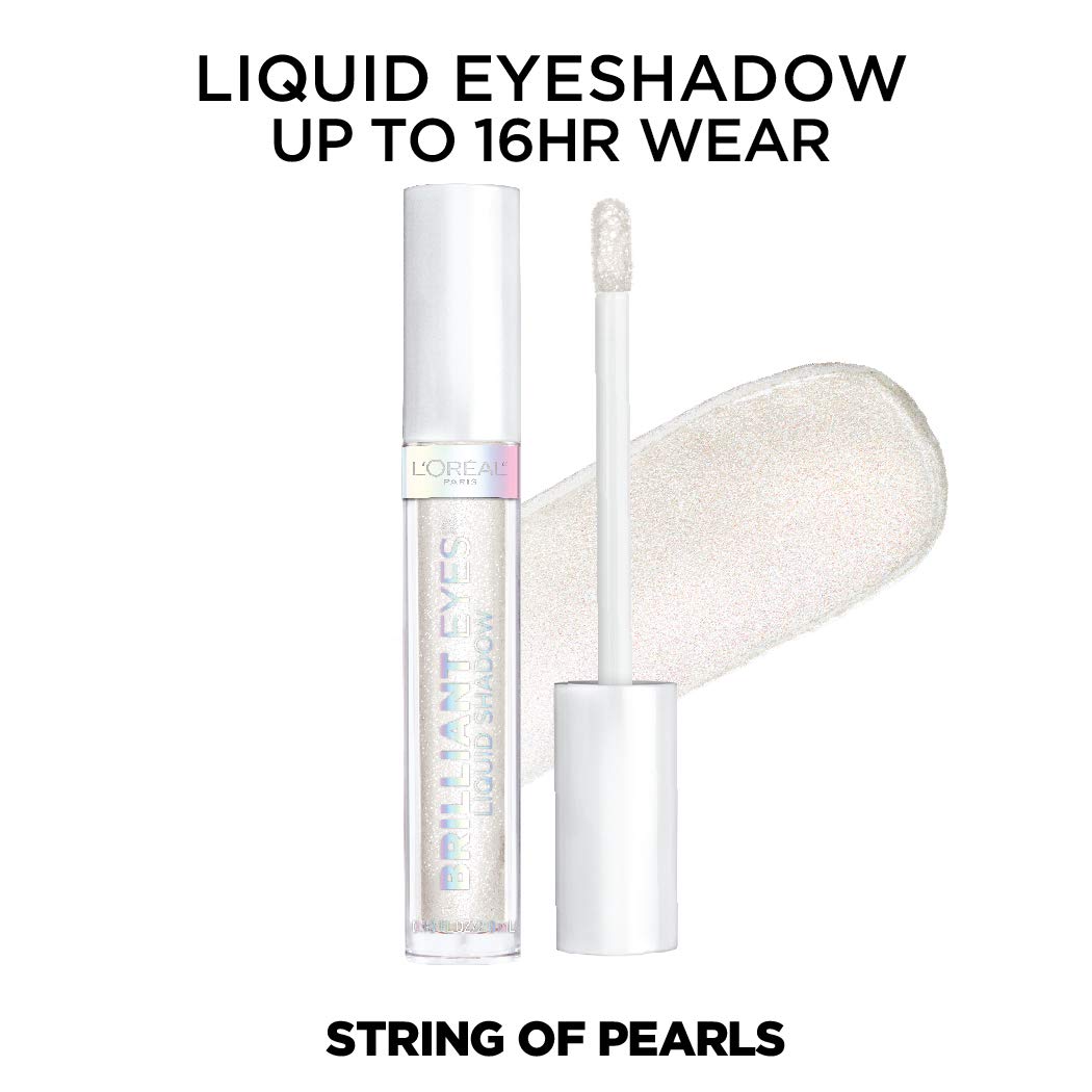 L'Oreal Paris Brilliant Eyes Shimmer Liquid Eye Shadow, Longwearing Lasting Shimmer, Crease Resistant, Flake-Proof, Precision Applicator, Quick Dry