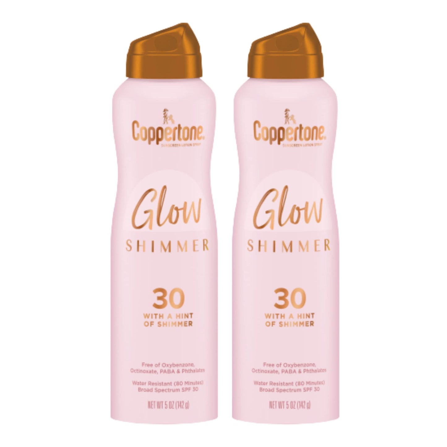 Coppertone Glow Shimmer Sunscreen Spray SPF 30, Water Resistant Broad Spectrum SPF 30 Spray Sunscreen, Free From Parabens, PABA, Phthalates