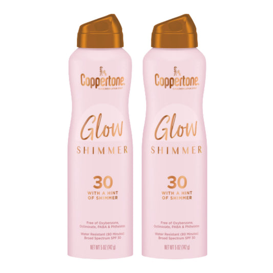 Coppertone Glow Shimmer Sunscreen Spray SPF 30, Water Resistant Broad Spectrum SPF 30 Spray Sunscreen, Free From Parabens, PABA, Phthalates