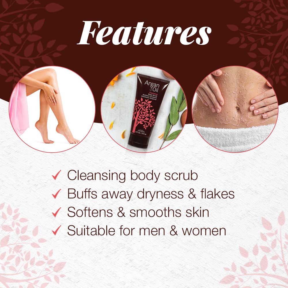 Body Drench Argan Oil Body Scrub for Women - Body Exfoliator Scrub & Deep Cleansing Skin Polish for Smooth Skin, Removes Dead Skin Cells, 6 fl oz Beauty & Personal Care Body Drench