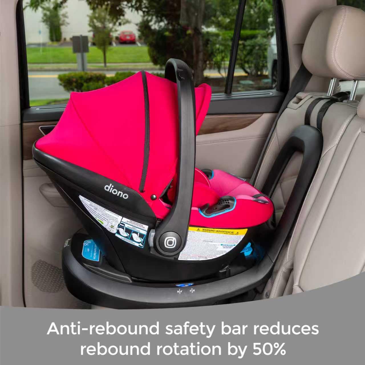 Diono LiteClik30 RXT SafePlus Infant Car Seat and Base, Rear-Facing for Infants 4-30lbs, SafePlus Engineering, with Infant Insert, UPF 50+ Sunshade…