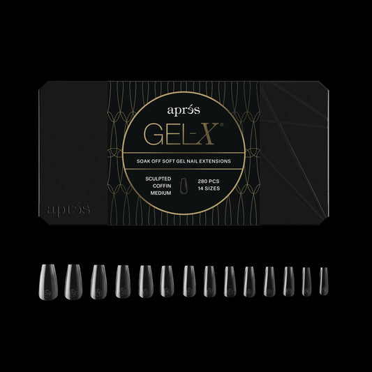 Apres Gel-X® Coffin Box of Nail Tips | 280 Gel-X Tips, Soft Tips, 14 Sizes 00-9 | Half-sizes Included (Sculpted Coffin Medium, 280 Count) Beauty & Personal Care APRÉS