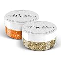 MARBLERS Twinkle Face & Body Glitter Duo [Rainbow Orange & Light Gold] 0.36oz (10g) | Non-Toxic | Cruelty-Free | Eyeshadow, Nail Polish, Nail Art |
