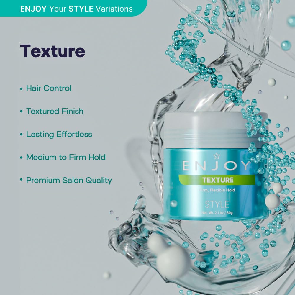 Enjoy Texture, Strong Enduring Hold Styling Wax for Separation and Definition, Versatile Professional Control for All Hair Types, 2.0 Oz