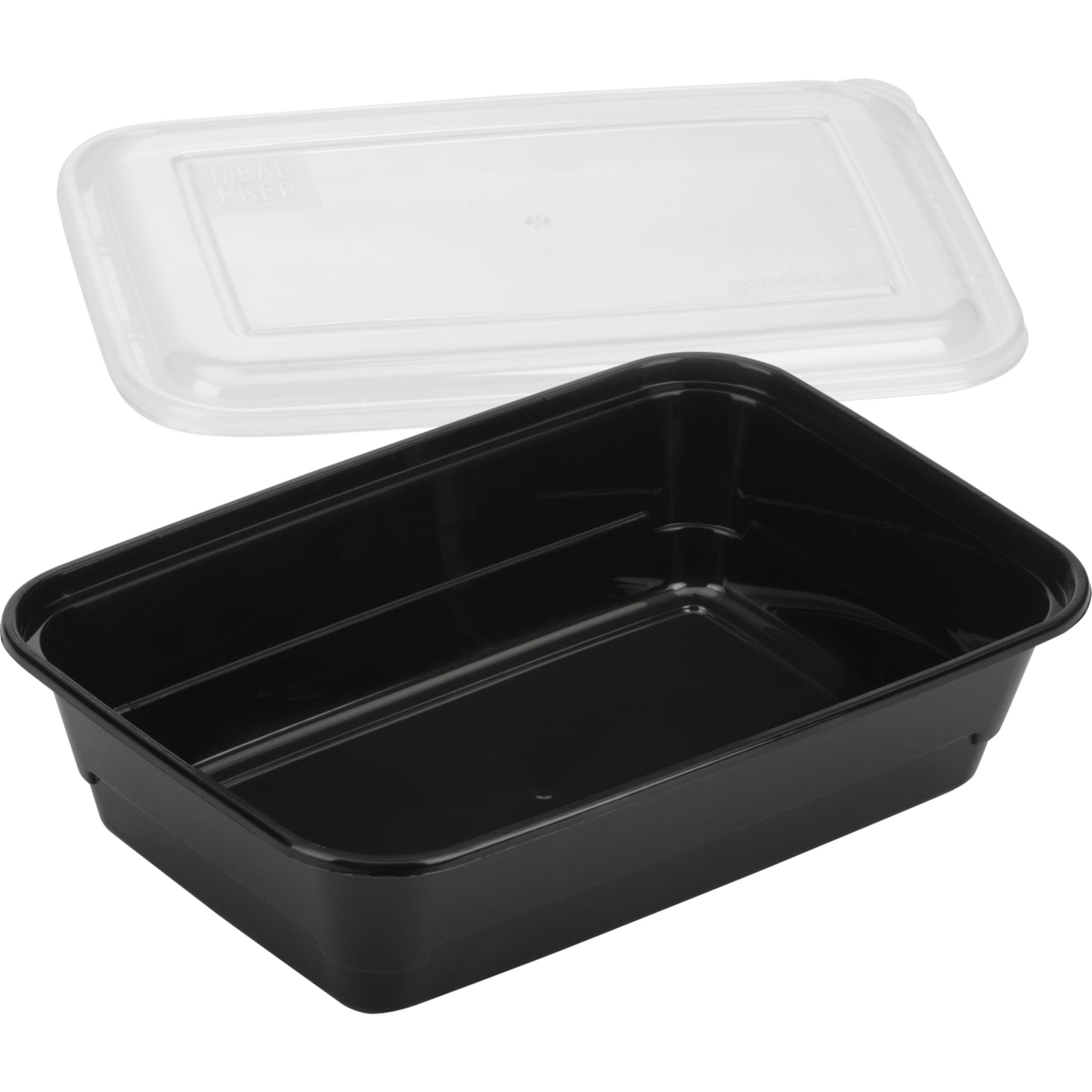GoodCook Meal Prep Rectangle Single Compartment 30 units, Black, BPA Free