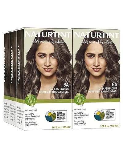 Naturtint 6A Dark Ash Blonde Permanent Hair Color (Pack of 6), Ammonia Free, Vegan, Cruelty Free, up to 100% Gray Coverage, Long Lasting Results