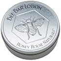 Honey House Solid Lotion Bee Bar (No Added Scent, 2 oz) New in Silver Embossed Tin Case