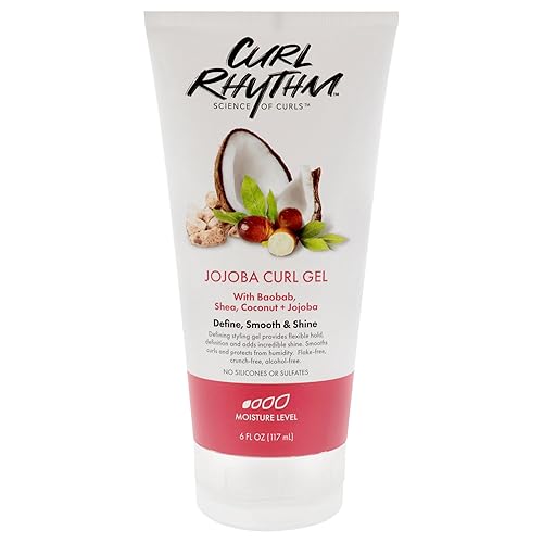 Curl Rhythm Jojoba Curl Gel - Defining Hair Gel for Bouncy, Nourished Curls - Curly Hair Styling Gel with Shea and Coconut - Sulfate Free - 6 oz