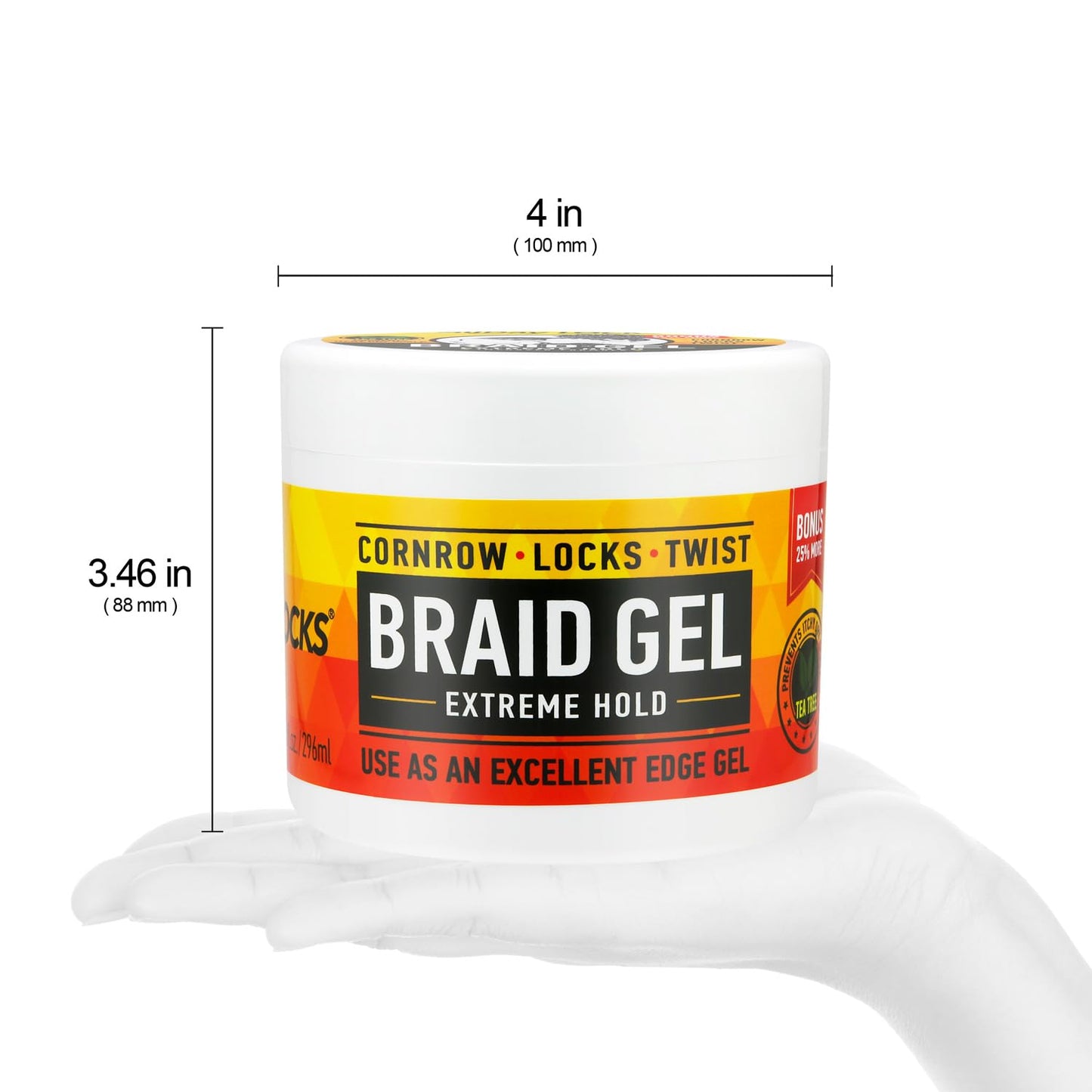 AllDay Locks Braid Gel Extreme Hold - Braiding Gel for Cornrows, Locks, & Twisting, Moisturizing Edge Control for Women and Men, Natural Formula