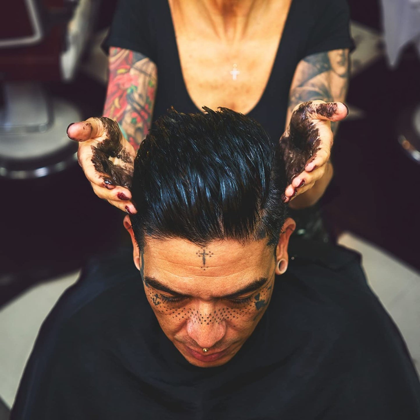 Imperial Barber Grade Products | Blacktop Pomade, 2 oz | TSA Approved | Travel Sized | Medium-Strong Hold | Low Shine | Water-Based | Easy to Wash Out