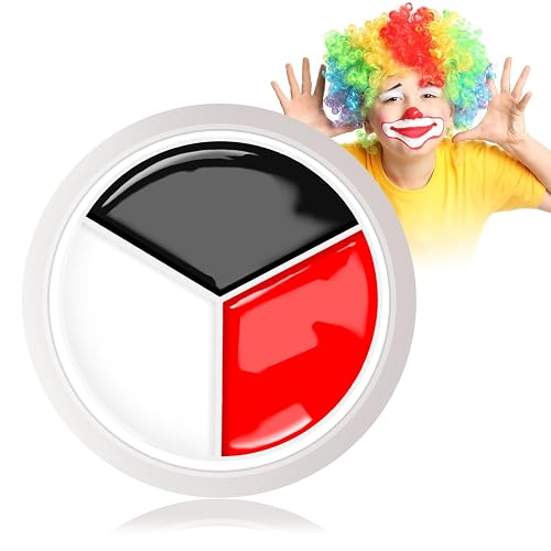 Black White Red Halloween Face Body Paint Kit,Clown Wheel Face Contour SFX Makeup Palette,Professional Waterproof Clown Face Painting Makeup Kit