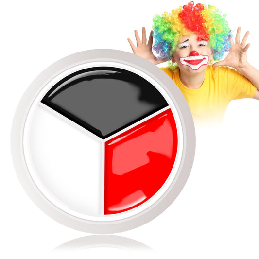 Black White Red Halloween Face Body Paint Kit,Clown Wheel Face Contour SFX Makeup Palette,Professional Waterproof Clown Face Painting Makeup Kit