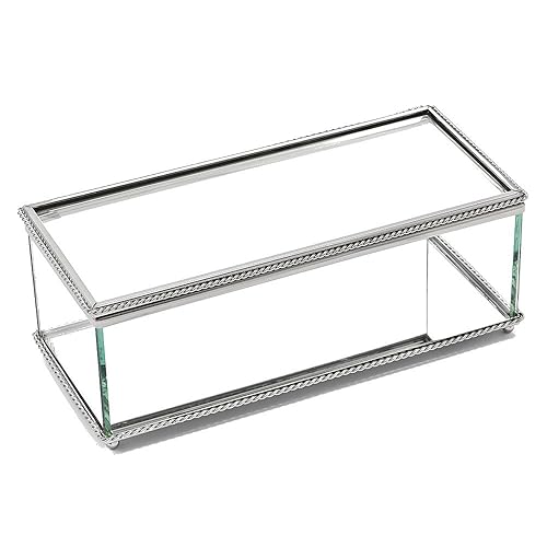 1home Rectangular Hinged Box, Glass 8"